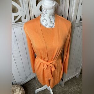 Lafayette 148 Tank Top And Cardigan Sweater Tangerine Orange Knit Size Small